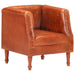 Fauteuil echt leer bruin