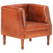Fauteuil echt leer bruin
