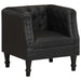 Fauteuil echt leer zwart