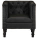 Fauteuil echt leer zwart