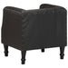 Fauteuil echt leer zwart