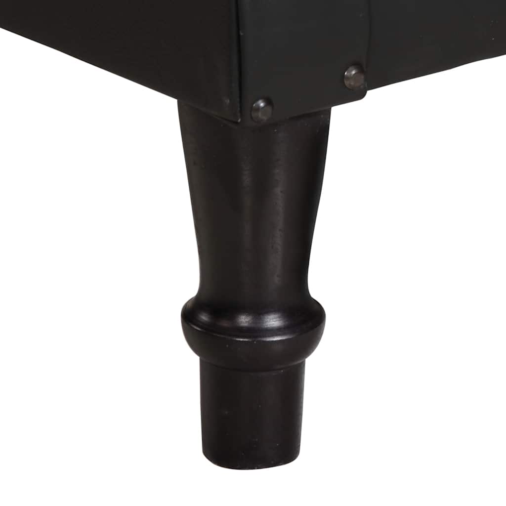 Fauteuil echt leer zwart