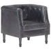 Fauteuil echt leer grijs