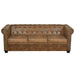 Chesterfield Bank 3-Zits Bruin Kunstleer