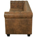 Chesterfield Bank 3-Zits Bruin Kunstleer