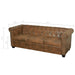 Chesterfield Bank 3-Zits Bruin Kunstleer