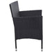 Tuinbank 3-zits met kussens poly rattan zwart