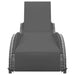 Ligbed met kussen poly rattan antraciet