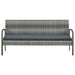 Tuinbank 3-zits met kussen poly rattan grijs