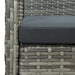 Tuinbank 3-zits met kussen poly rattan grijs