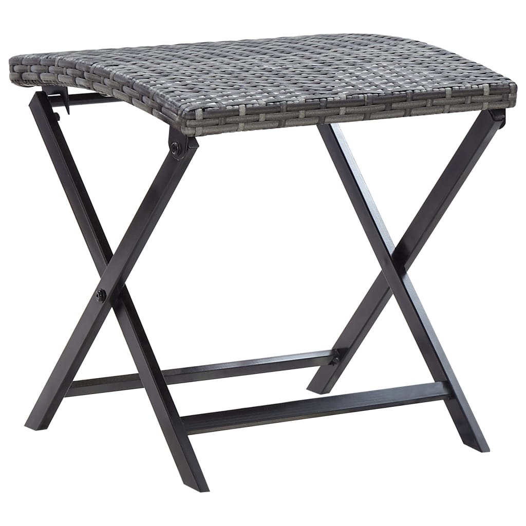 Kruk inklapbaar poly rattan grijs
