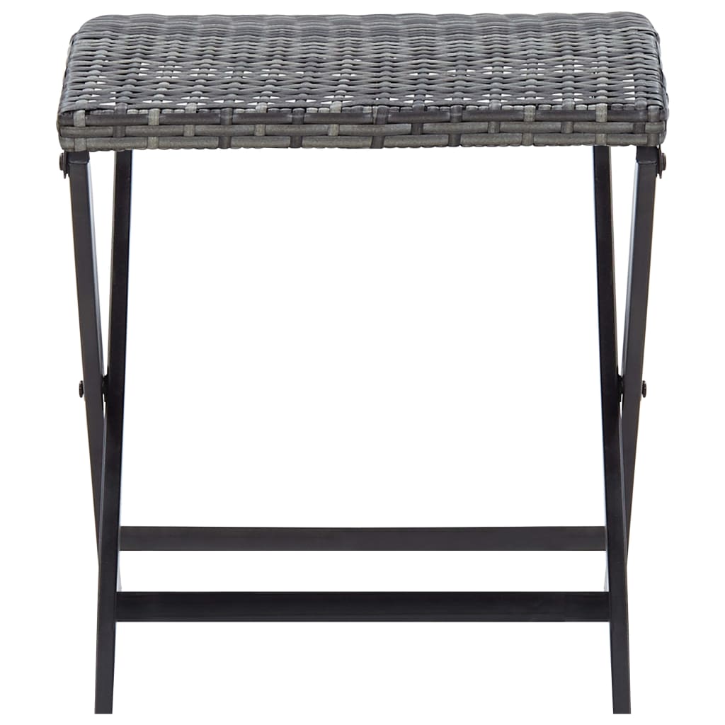 Kruk inklapbaar poly rattan grijs