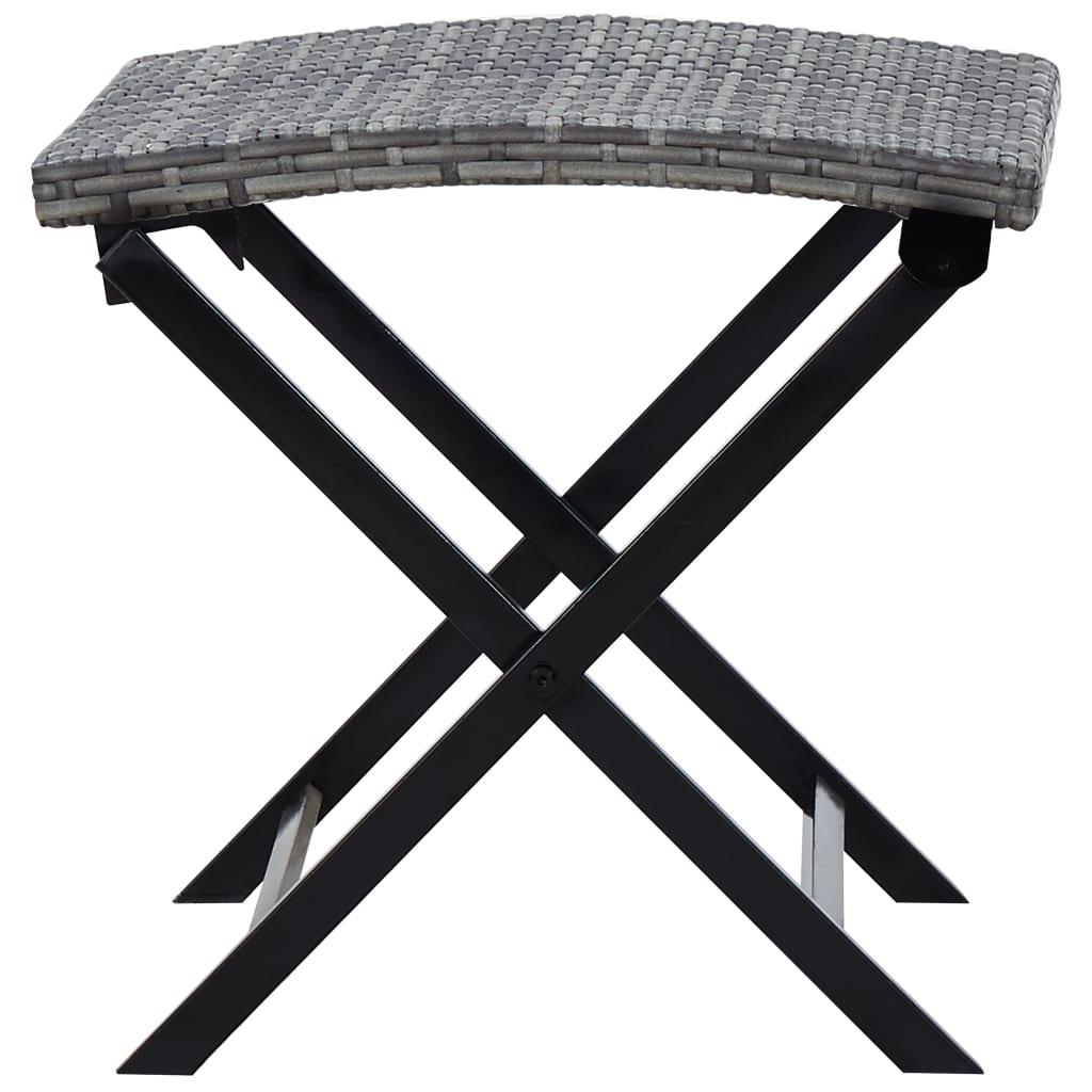 Kruk inklapbaar poly rattan grijs