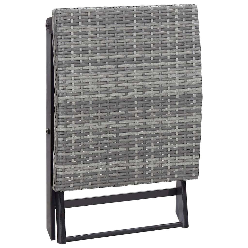 Kruk inklapbaar poly rattan grijs