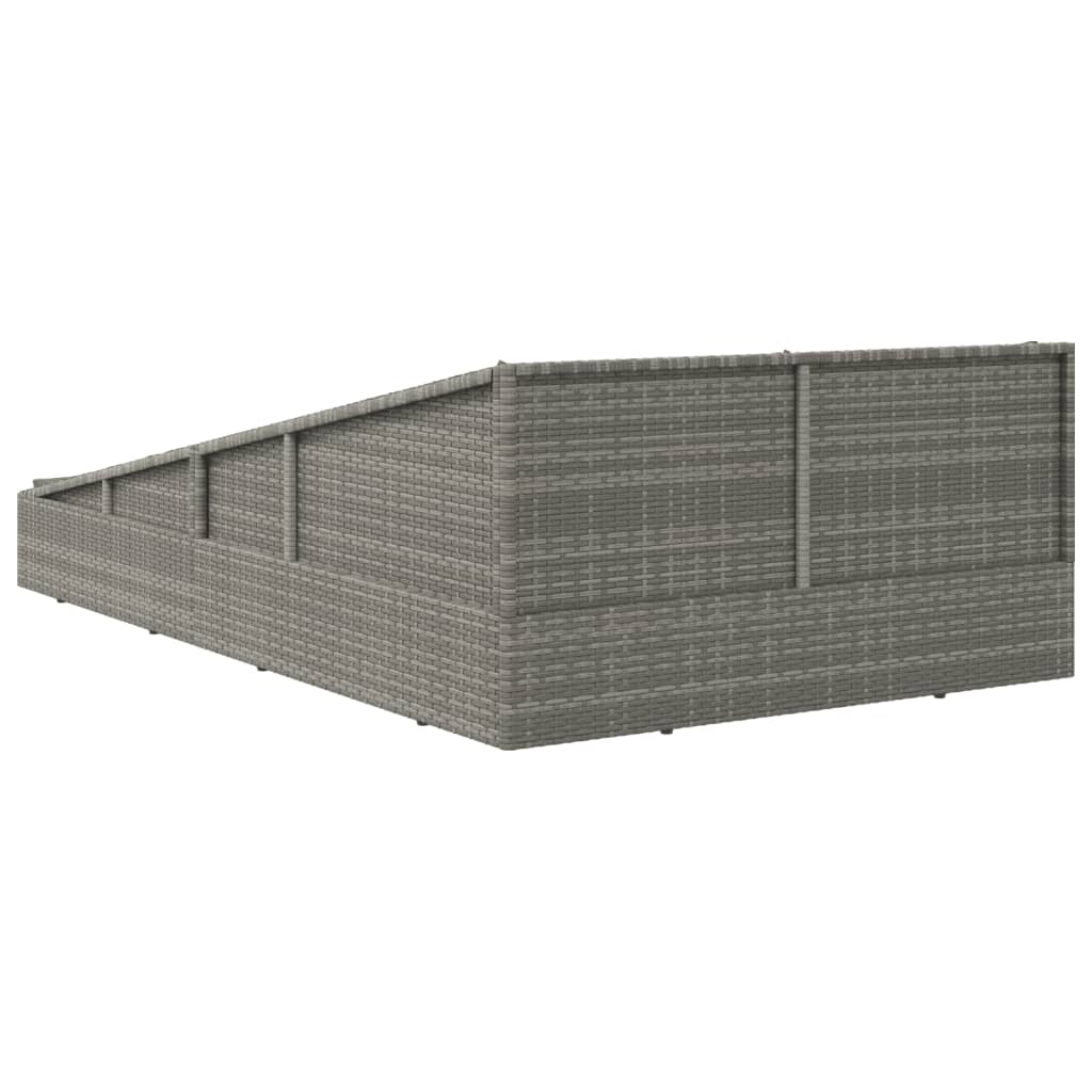 Tuinbed 110x200 cm poly rattan grijs