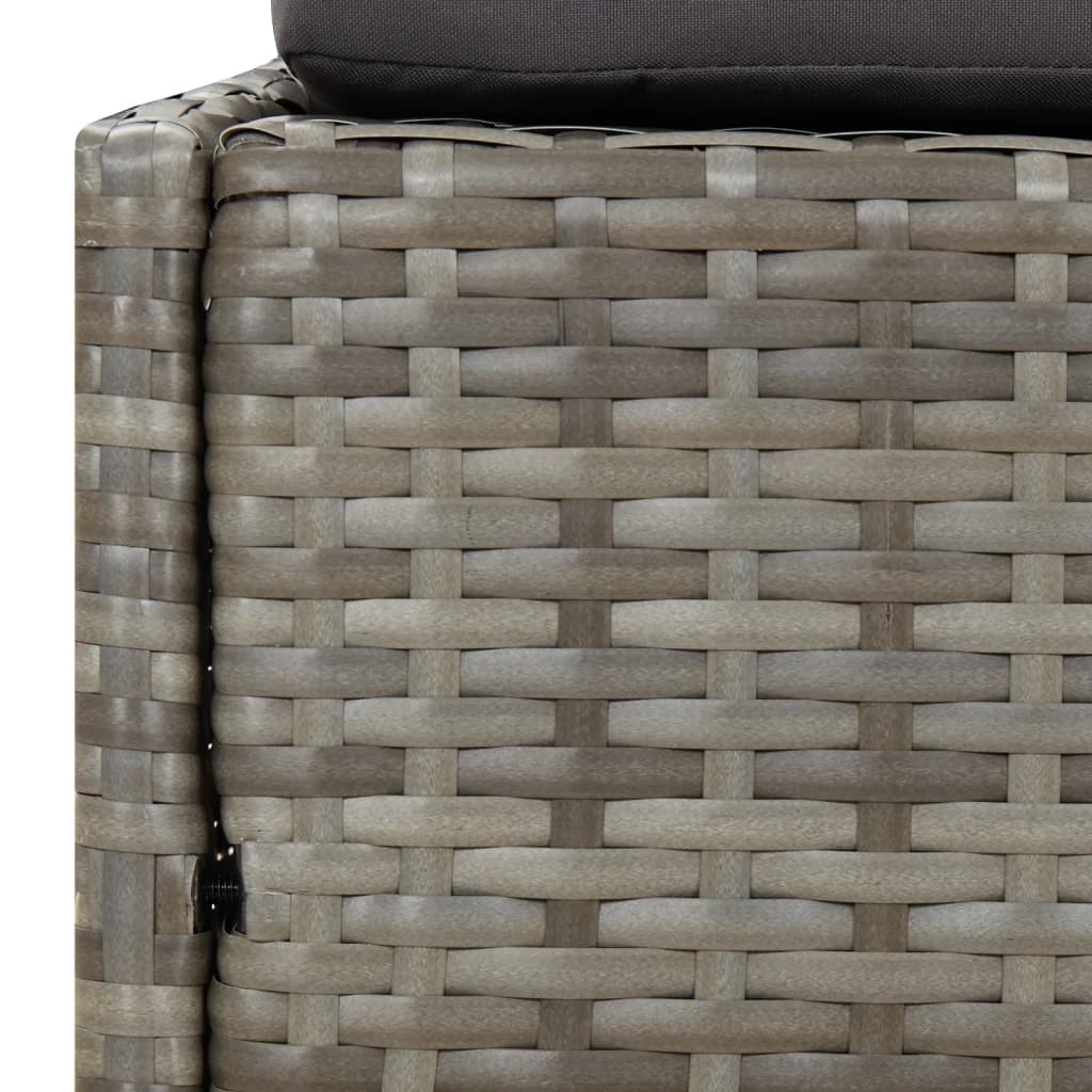 Tuinbed 110x200 cm poly rattan grijs