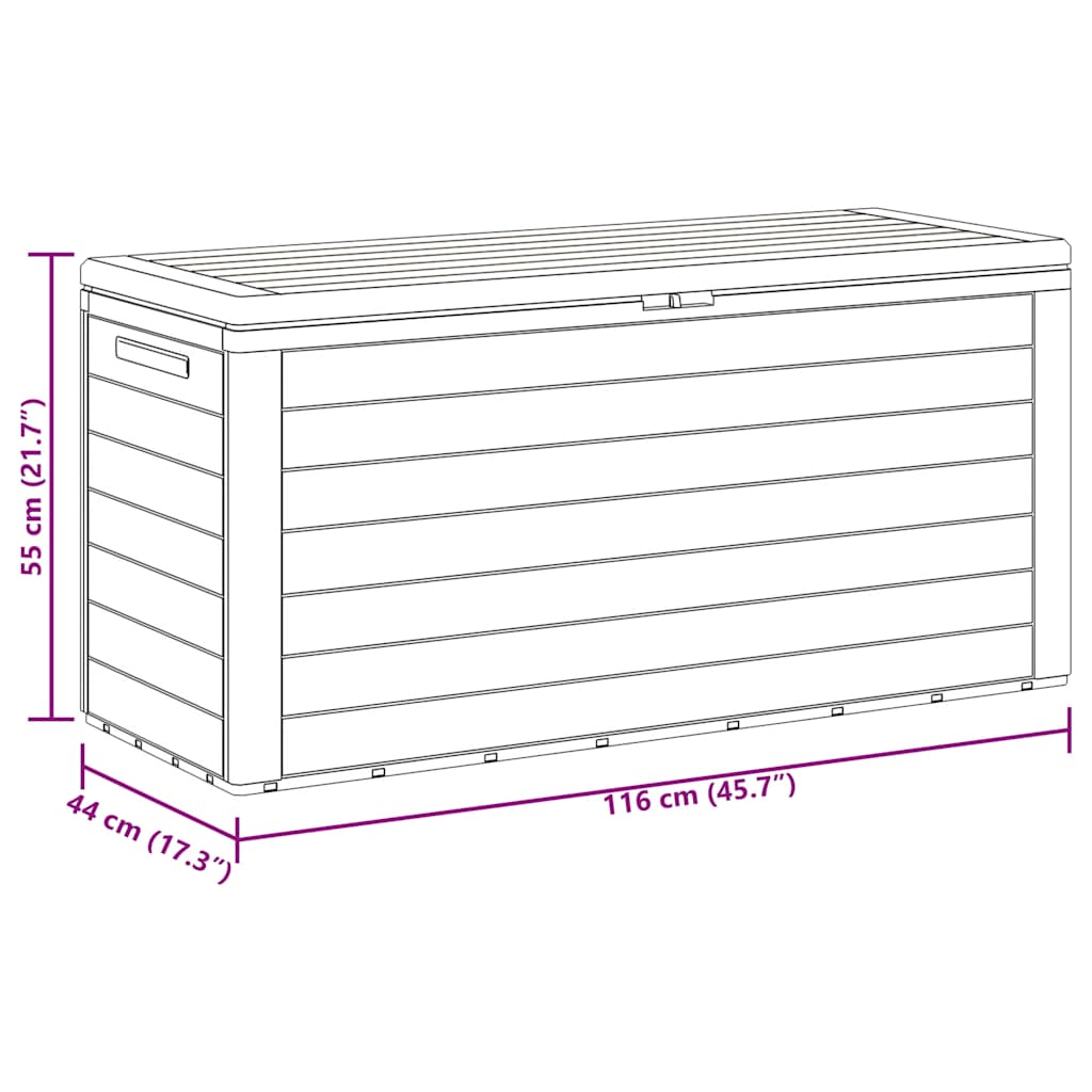 Tuinbox 116x44x55 cm antraciet