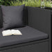 Tuinbed met kussens poly rattan zwart