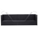 Tuinbed met kussens poly rattan zwart