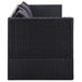 Tuinbed met kussens poly rattan zwart