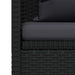 Tuinbed met kussens poly rattan zwart