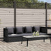 Tuinbed met kussens poly rattan zwart