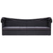 Loungebank met luifel poly rattan zwart