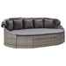 Loungebed met luifel poly rattan grijs