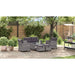 6-delige Loungeset met kussens poly rattan donkergrijs