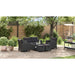 6-delige Loungeset met kussens poly rattan zwart