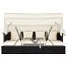 Tuinbed met luifel poly rattan zwart