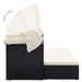 Tuinbed met luifel poly rattan zwart