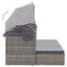 Tuinbed met luifel poly rattan gemengd grijs