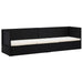 Tuinbed met kussens poly rattan zwart