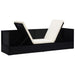Tuinbed met kussens poly rattan zwart