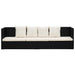 Tuinbed met kussens poly rattan zwart
