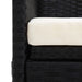 Tuinbed met kussens poly rattan zwart