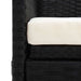Tuinbed met kussens poly rattan zwart