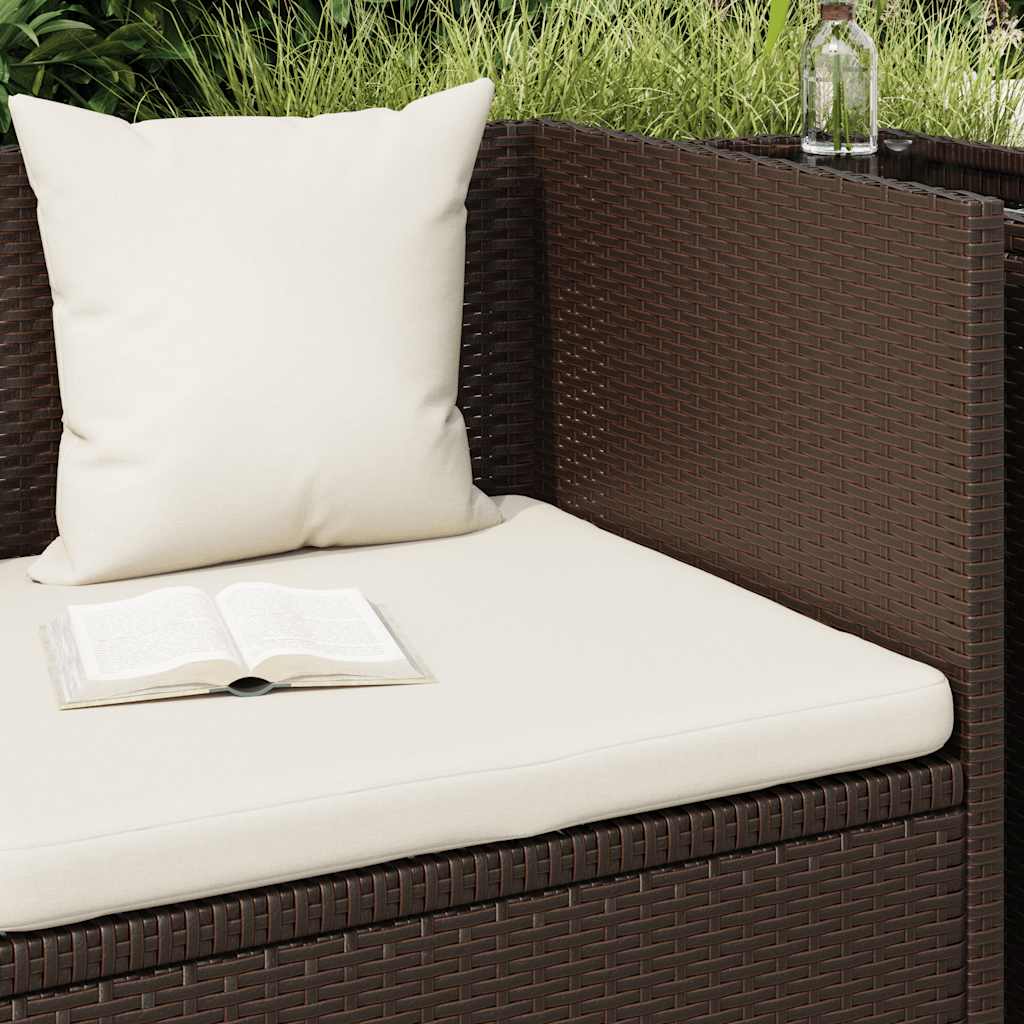 Tuinbed met kussens poly rattan bruin