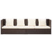 Tuinbed met kussens poly rattan bruin