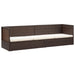 Tuinbed met kussens poly rattan bruin
