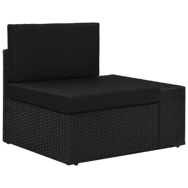 Hoekbank Met Linkerarmleuning Sectioneel Poly Rattan Zwart 1 Hoekbank (linkerarmleuning)