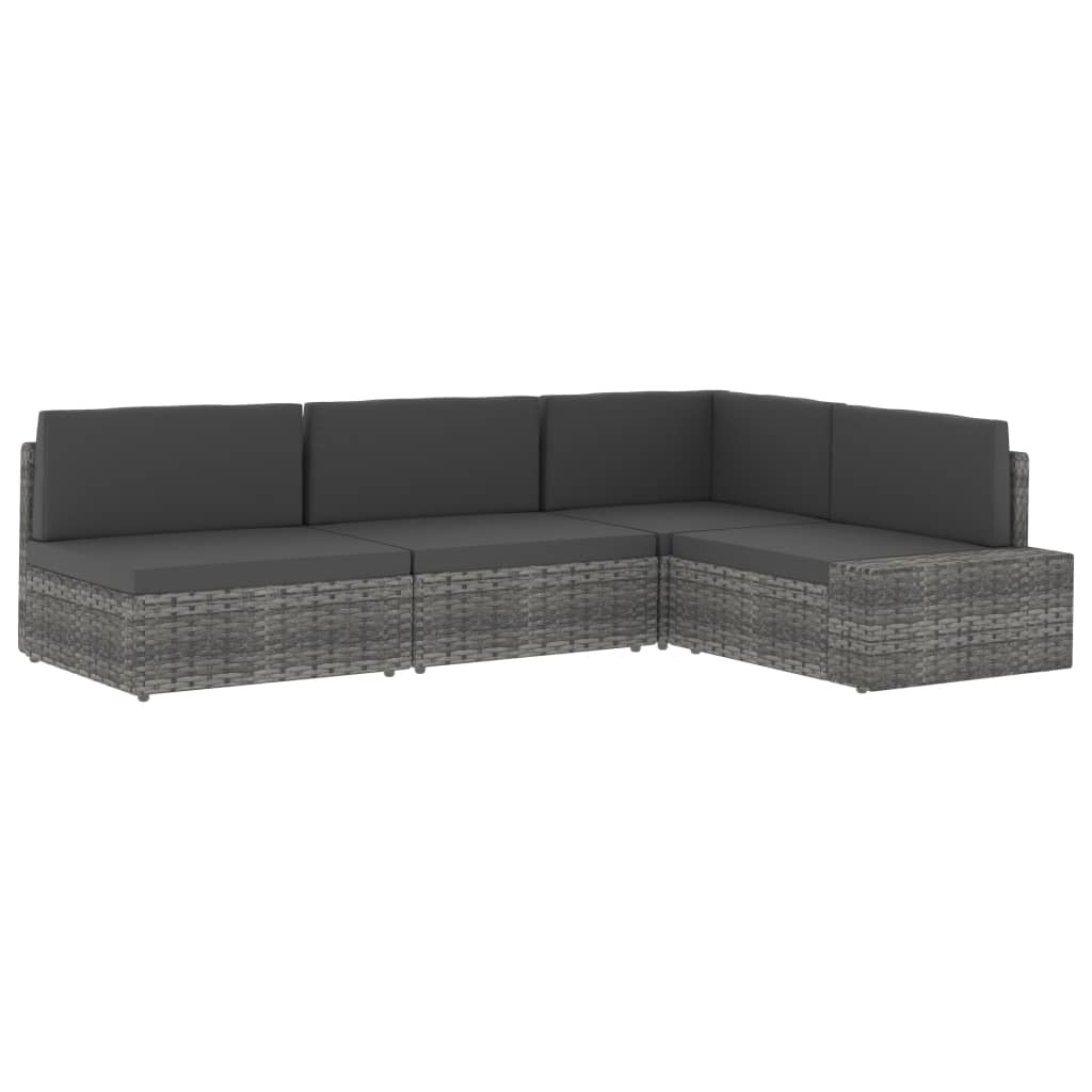Hoekbank Met Linkerarmleuning Sectioneel Poly Rattan Zwart 1 Hoekbank (linkerarmleuning)