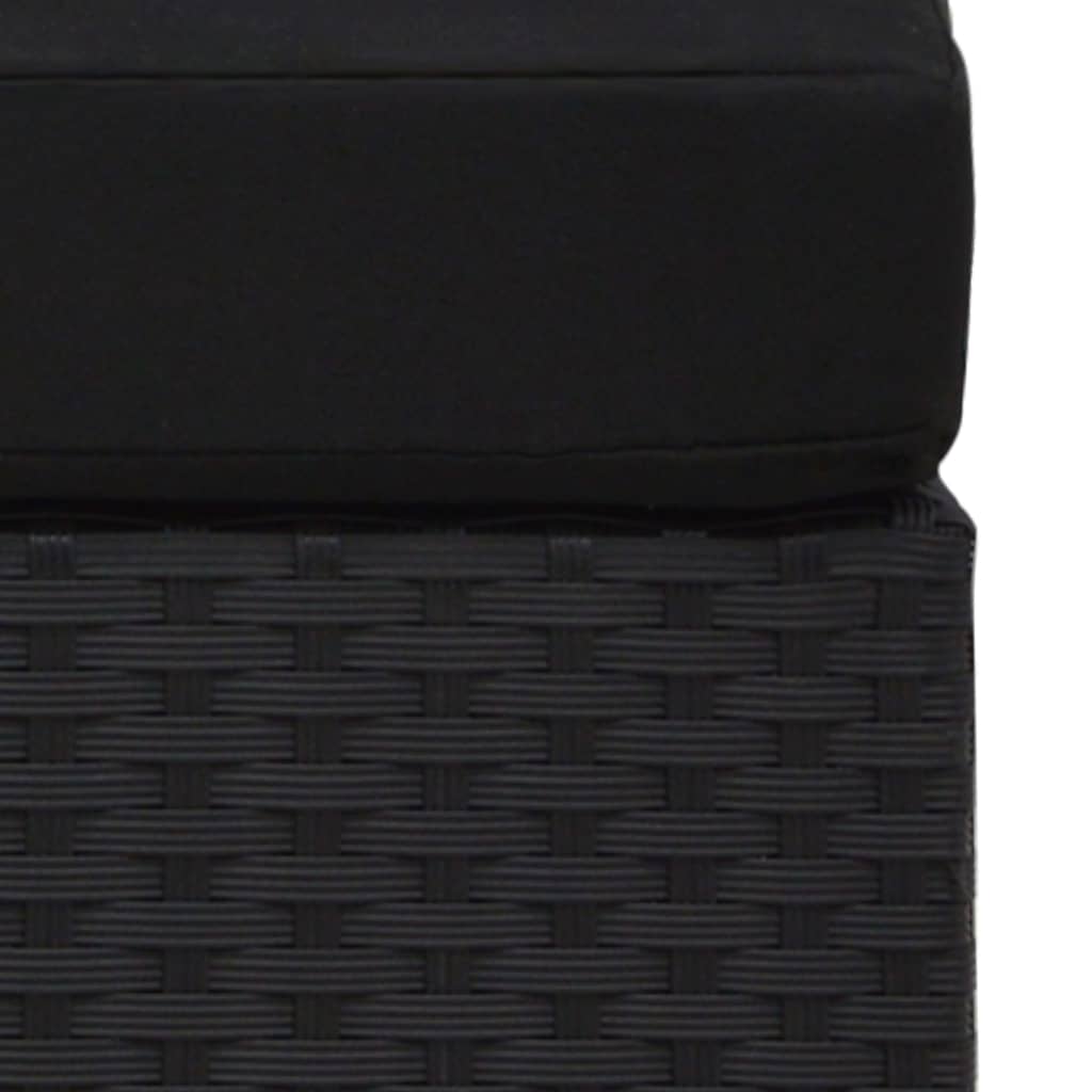 Hoekbank Met Linkerarmleuning Sectioneel Poly Rattan Zwart 1 Hoekbank (linkerarmleuning)