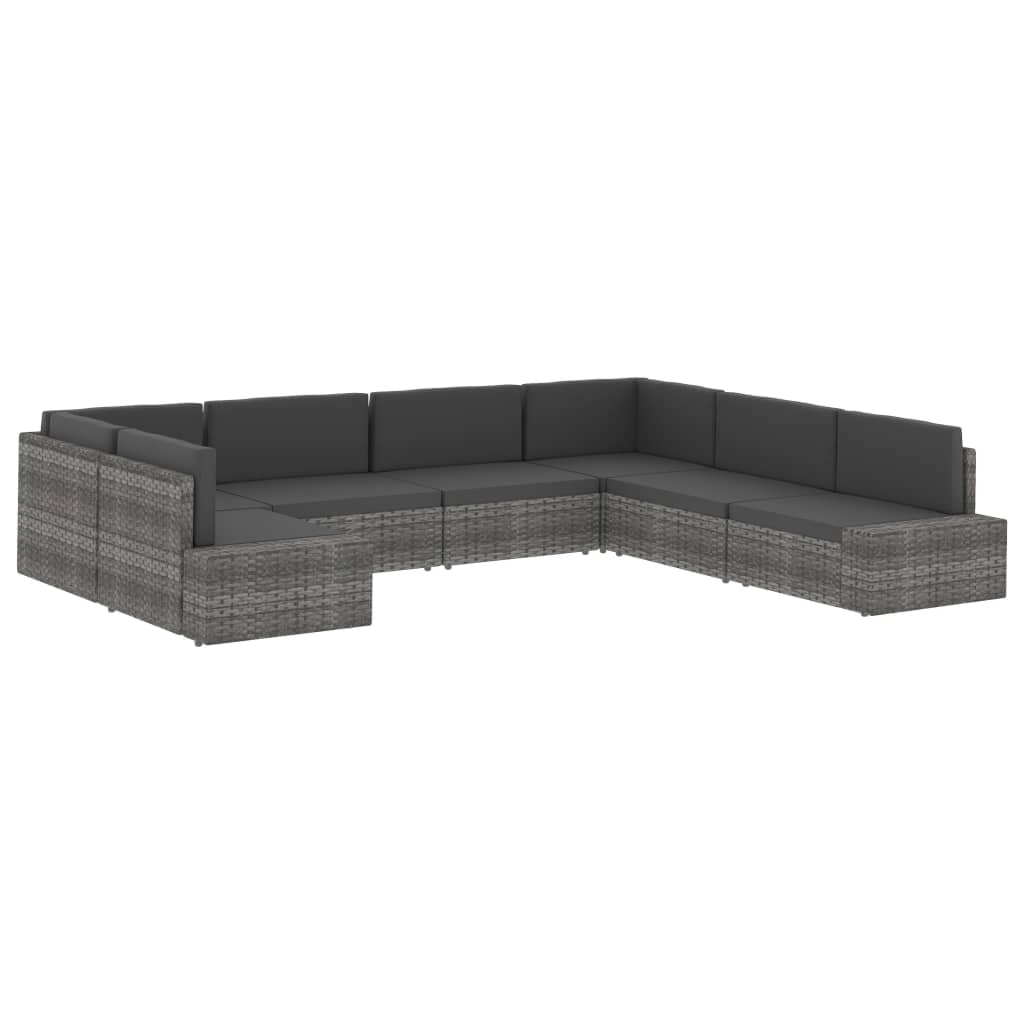 Hoekbank Met Linkerarmleuning Sectioneel Poly Rattan Zwart 1 Hoekbank (linkerarmleuning)