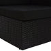 Hoekbank sectioneel poly rattan zwart