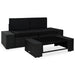 3-Delige Loungeset Poly Rattan Zwart 1 Hoekbank (linkerarmleuning) + hoekbank (rechterarmleuning) + salontafel