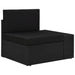 3-Delige Loungeset Poly Rattan Zwart 1 Hoekbank (linkerarmleuning) + hoekbank (rechterarmleuning) + salontafel