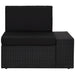 3-Delige Loungeset Poly Rattan Zwart 1 Hoekbank (linkerarmleuning) + hoekbank (rechterarmleuning) + salontafel