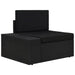 3-Delige Loungeset Poly Rattan Zwart 1 Hoekbank (linkerarmleuning) + hoekbank (rechterarmleuning) + salontafel